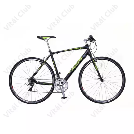 Neuzer Courier DT fitness kerékpár 16 fokozatú Shimano Claris váltó, fekete/zöld-szürke matt, 52cm