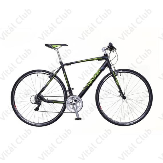 Neuzer Courier DT fitness kerékpár 16 fokozatú Shimano Claris váltó, fekete/zöld-szürke matt, 52cm