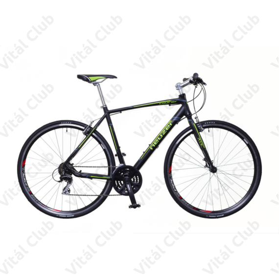 Neuzer Courier fitness kerékpár 21 fokozatú Shimano Acera váltórendszer, fekete/zöld-szürke matt 53cm