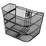 Kép 1/3 - Kerékpáros első kosár, fém, sűrűszövésű, XXL méretű, fekete, extra merevítésekkel