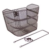 Kép 2/3 - Kerékpáros első kosár, fém, sűrűszövésű, XXL méretű, fekete, extra merevítésekkel
