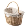 Kép 2/3 - Extend Wicker natúr rattan kerékpáros első kosár virágos textillel és gyorsrögzítővel