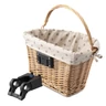 Kép 3/3 - Extend Wicker natúr rattan kerékpáros első kosár virágos textillel és gyorsrögzítővel