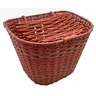 Kép 1/3 - Kosár előre sűrűszövésű fonott műanyag fedeles fix barna